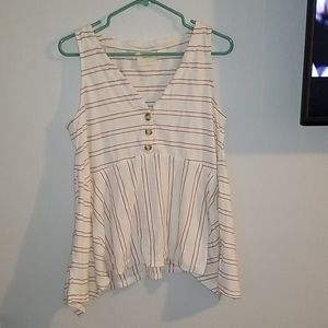 Maeve white red striped blouse